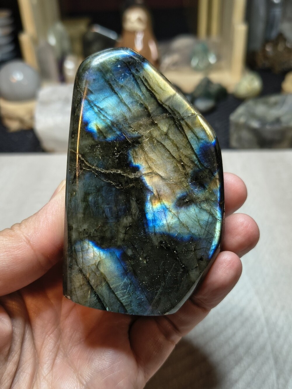 Flashy Labradorite Crystal Freeform Polished Stone